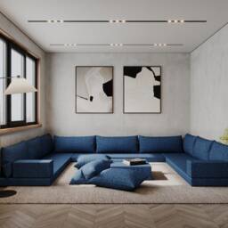 Minimalist U-Shaped Floor Seating Set - Arabic Sofa, Washable Covers - thumbnail 2