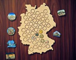 Germany Map Beer Cap Holder Birch Plywood Wall Decor - thumbnail 1
