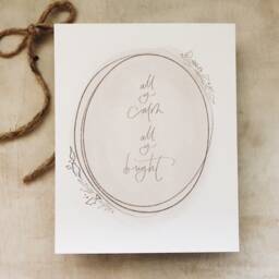All Is Calm Christmas Art Print - Hand Lettered Holiday Decor - thumbnail 1