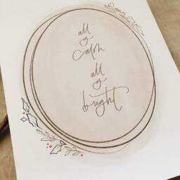 All Is Calm Christmas Art Print - Hand Lettered Holiday Decor - thumbnail 3