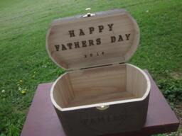 Happy Fathers Day Large Woodburned Box