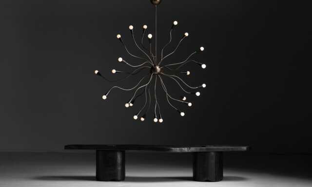 1950S Mid-Century Modern Sputnik Medusa Chandelier - Italian Brass Art Deco Light - image 1
