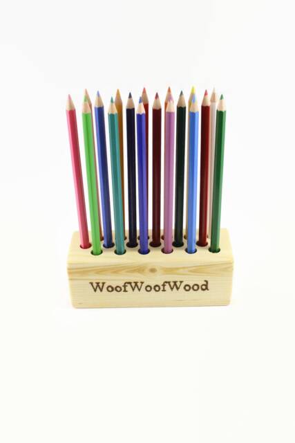 Personalized Wooden Pencil Holder - Pen Desk Decor Wood Wooden Office Organizer - image 1