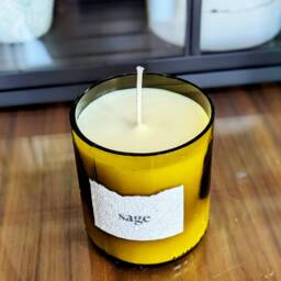Upcycled Glass Candle - Sage Scent - thumbnail 3