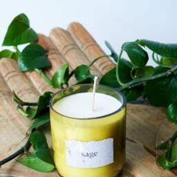 Upcycled Glass Candle - Sage Scent - thumbnail 2