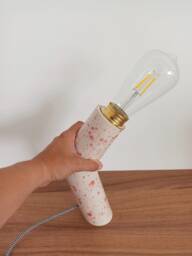Handmade Ceramic/stoneware Lamp. Glazed in White & Pink