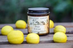 Scented Sage Citrus Natural Soy Candle, Perfect Gift For Vegan, All California Amber Jar Candles - thumbnail 1