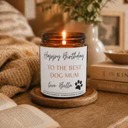 Dog Mum Birthday Candle Gift Funny Personalised For Owner Custom Present Dad Lover Paw Prints Print Name - thumbnail 3
