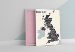 Map Of The UK Great Britain Educational Large Canvas Art Print Gift A0 A1 A2 A3 A4 - thumbnail 1
