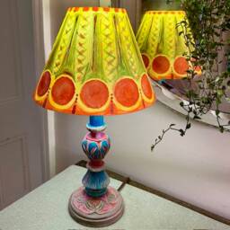 Bloomsbury Lampshade, Bohemian Interiors, Duncan Grant, Hand Painted Bespoke Lighting, Vanessa Bell Lampshade. Omega Interiors - thumbnail 2