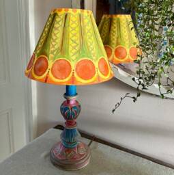Bloomsbury Lampshade, Bohemian Interiors, Duncan Grant, Hand Painted Bespoke Lighting, Vanessa Bell Lampshade. Omega Interiors - thumbnail 1