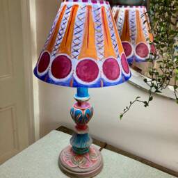 Bloomsbury Lampshade, Bohemian Interiors, Duncan Grant, Hand Painted Bespoke Lighting, Vanessa Bell Lampshade. Omega Interiors - thumbnail 3