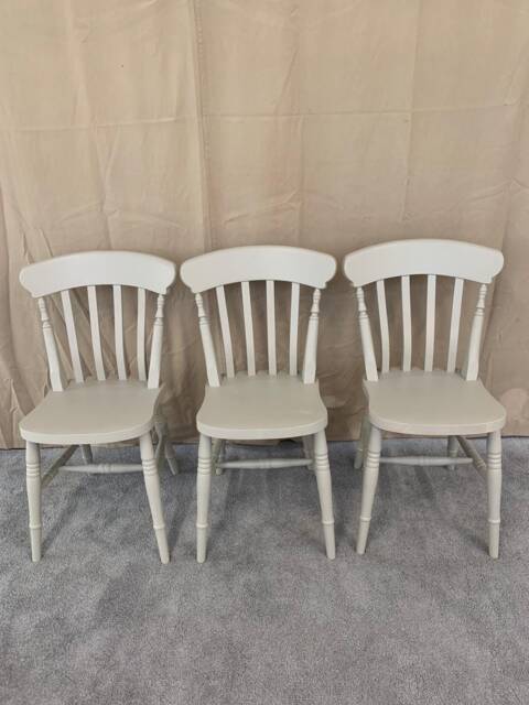 2 X Beech Slat Back Dining Chairs, Hand Painted Or Oiled Farmhouse Kitchen Seating - image 1
