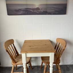 2 X Beech Slat Back Dining Chairs, Hand Painted Or Oiled Farmhouse Kitchen Seating - thumbnail 3