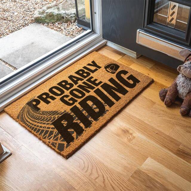 Probably... Gone Riding Motorbike Motorcycle Indoor Door Mat - Father's Day 60x40cm
