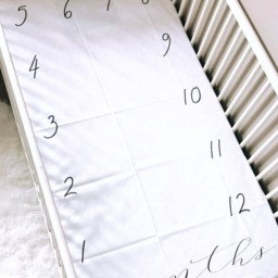 Milestone Bedding, Crib Sheet, Pillow , Milestone Baby Monthly Milestones, Blanket, Newborn Photo Prop - thumbnail 4
