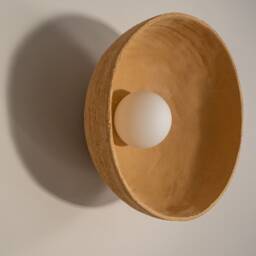 Sand Yellow Ceramic Wall Sconce Modern Wabi Sabi Lighting - thumbnail 2