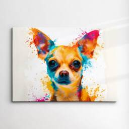 Chihuahua Abstract Paint Splash Pet Modern Painting Wall Art, Framed Canvas Poster Print, Home Kitchen Office Room Decor, Gifts - thumbnail 3
