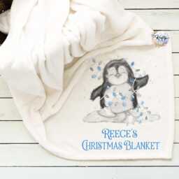 Personalised Blanket - Christmas Gift For Her Him Movie Penguin Children's - thumbnail 3
