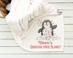 Personalised Blanket - Christmas Gift For Her Him Movie Penguin Children's