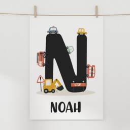Personalised Set Of 3 Transport Posters, Cars Chart Print, Vehicles Boy Bedroom Decor, Playroom Prints, Scandi Kids Art - thumbnail 2
