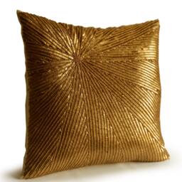 Gold Throw Pillow, Disco Pillow Cover, Euro Shams, Sequin Handmade Beaded Cover - thumbnail 2