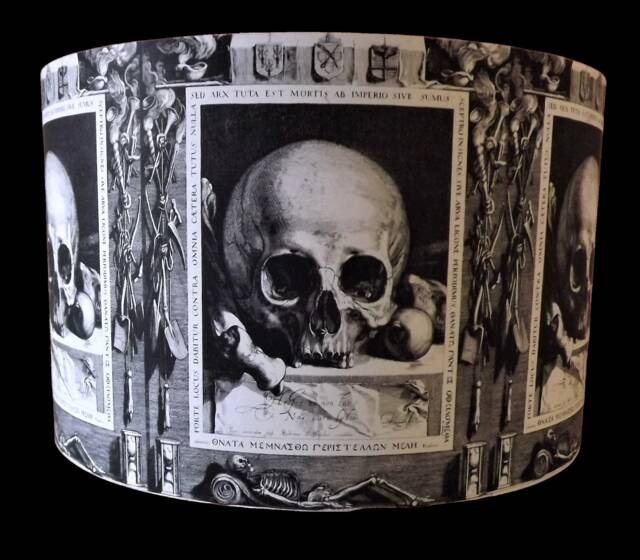 Gothic Skull Lampshade Memento Mori Halloween Decor - image 1