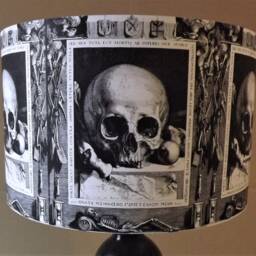 Gothic Skull Lampshade Memento Mori Halloween Decor - thumbnail 2
