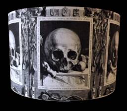 Gothic Skull Lampshade Memento Mori Halloween Decor - thumbnail 1