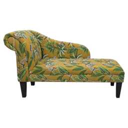 Tropical Jungle Chaise Longue - Mustard Yellow Monkey Print Sofa Upholstered Daybed British Handmade - thumbnail 3