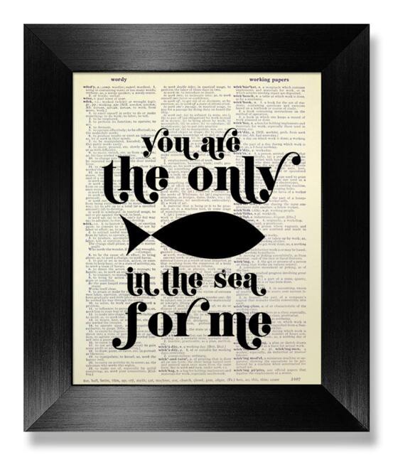 Love Wall Art, Boyfriend Gift Man Husband, Inspirational Quote Poster, New Mom Baby Boy Gift Kid, Engagement Her, Only Fish Print Decor