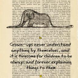 The Little Prince, Elephant in Hat - Book Art Print With Famous Quote On Vintage Dictionary Page Perfect For Nursery - 47-N??25 - thumbnail 2