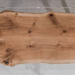 Custom Live Edge Table Made Of Oak Wood, Epoxy With Steel Legs, Uv Resin Table, Modern Dining River Industrial Table - thumbnail 3