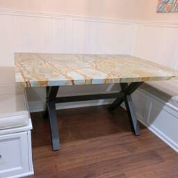 Dining Table Base, Modern Farmhouse Kitchen Handmade Furniture Legs, Metal Desk Legs Xero 70.70 - thumbnail 2