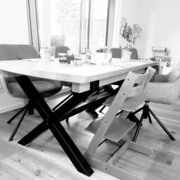 Dining Table Base, Modern Farmhouse Kitchen Handmade Furniture Legs, Metal Desk Legs Xero 70.70 - thumbnail 3