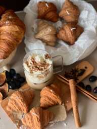 Croissant Candle Autumn Cosy Soy Wax Pillar Candle - thumbnail 1