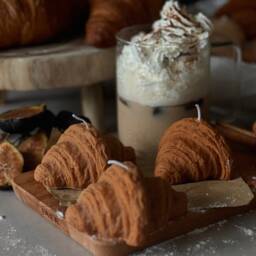 Croissant Candle Autumn Cosy Soy Wax Pillar Candle - thumbnail 2