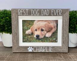 Best Dog Dad Ever Personalized Picture Frame, Gift, Pet Owner Dog Memorial Fur Dad, Gift For Dad - thumbnail 1