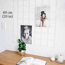White Wire Wall Grid + Shelf, Free Clips, Mesh Memo Board, Notice Metal Grid, Noticeboard, Kitchen Memoboard, Moodboard, Clip - thumbnail 3
