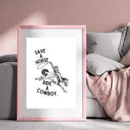 Save A Horse, Ride Cowboy Print Country Music Poster - thumbnail 2