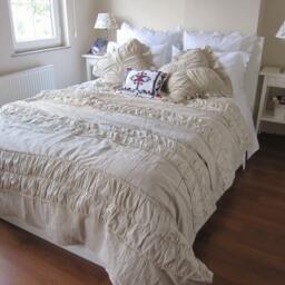 Ruched Bedding-Linen Duvet Cover . Oversize King 120x120 120x98, Full Queen Cal King Turkey Nurdanceyiz - Linen, Shabby Chic Country Bedding - thumbnail 2