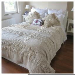 Ruched Bedding-Linen Duvet Cover . Oversize King 120x120 120x98, Full Queen Cal King Turkey Nurdanceyiz - Linen, Shabby Chic Country Bedding