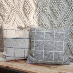White Wool Throw Pillow Cover, Scandinavian Embroidered Sofa Cushion, Cozy Fall Gift For Her - thumbnail 3