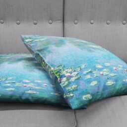 Monet Water Lilies Velvet Cushion Cover - Double Sided Art Pillow - thumbnail 3