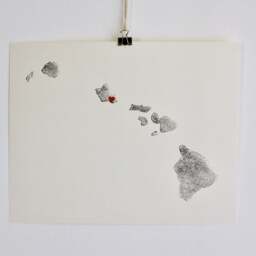 Map Of Hawaii/Hawaiian Islands Art Wall Poster Gift Wedding Love - thumbnail 2