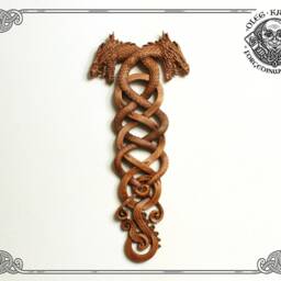 Norse Dragon Wood Carving - Rustic Nordic Wall Art - thumbnail 2
