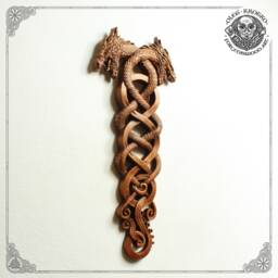 Norse Dragon Wood Carving - Rustic Nordic Wall Art - thumbnail 3