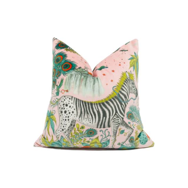 Funky Bold Maximalist Fantasy & Mythical Animal Velvet Designer Cushion Cover - Luxury Throw Pillow Handmade Home Decor Lost World - image 1