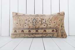 Vintage Turkish Kilim Lumbar Pillow Cover 12x24 Inch, Handmade Throw - thumbnail 1