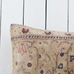 Vintage Turkish Kilim Lumbar Pillow Cover 12x24 Inch, Handmade Throw - thumbnail 2